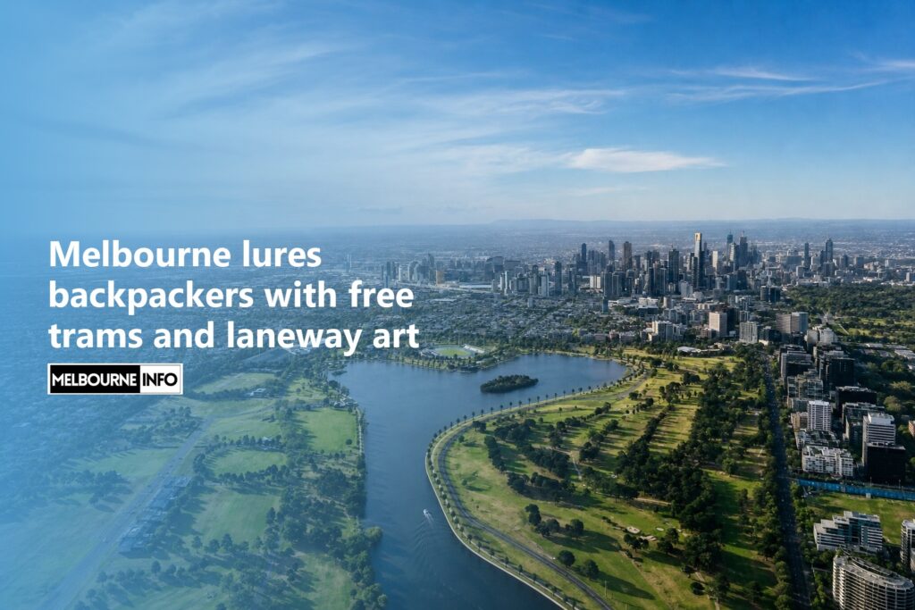 AI Generated - Melbourne lures backpackers with free trams and laneway art