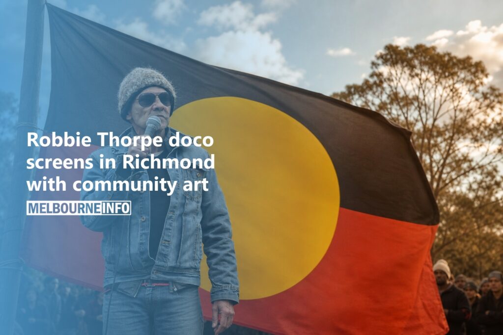 AI Generated - Robbie Thorpe doco screens in Richmond with community art