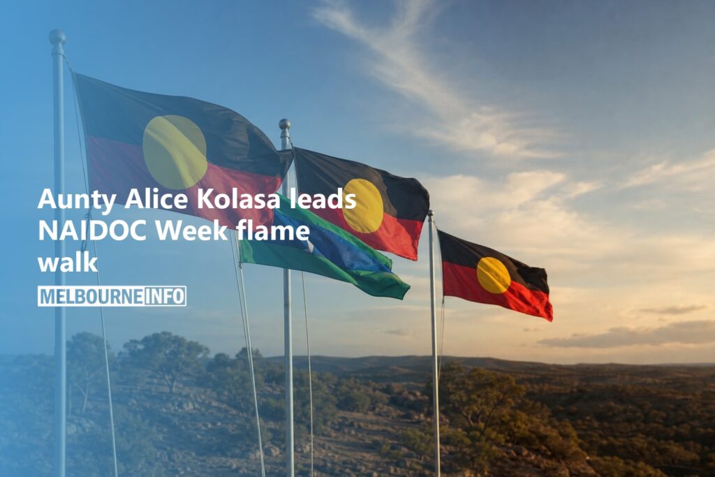 AI Generated - Aunty Alice Kolasa leads NAIDOC Week flame walk