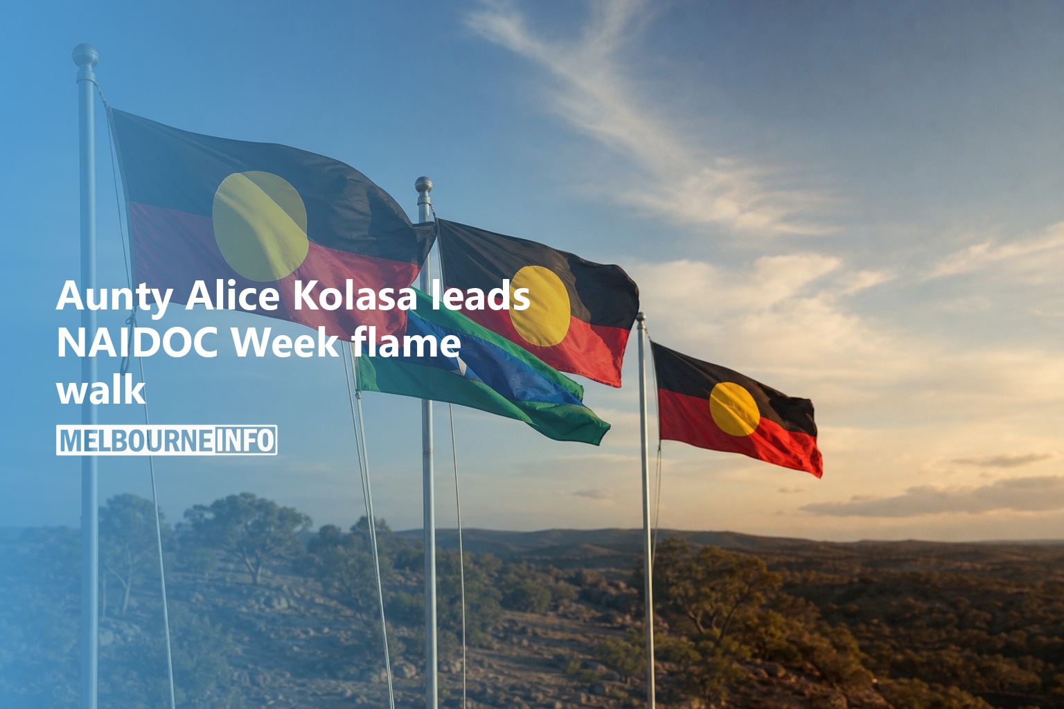 AI Generated - Aunty Alice Kolasa leads NAIDOC Week flame walk